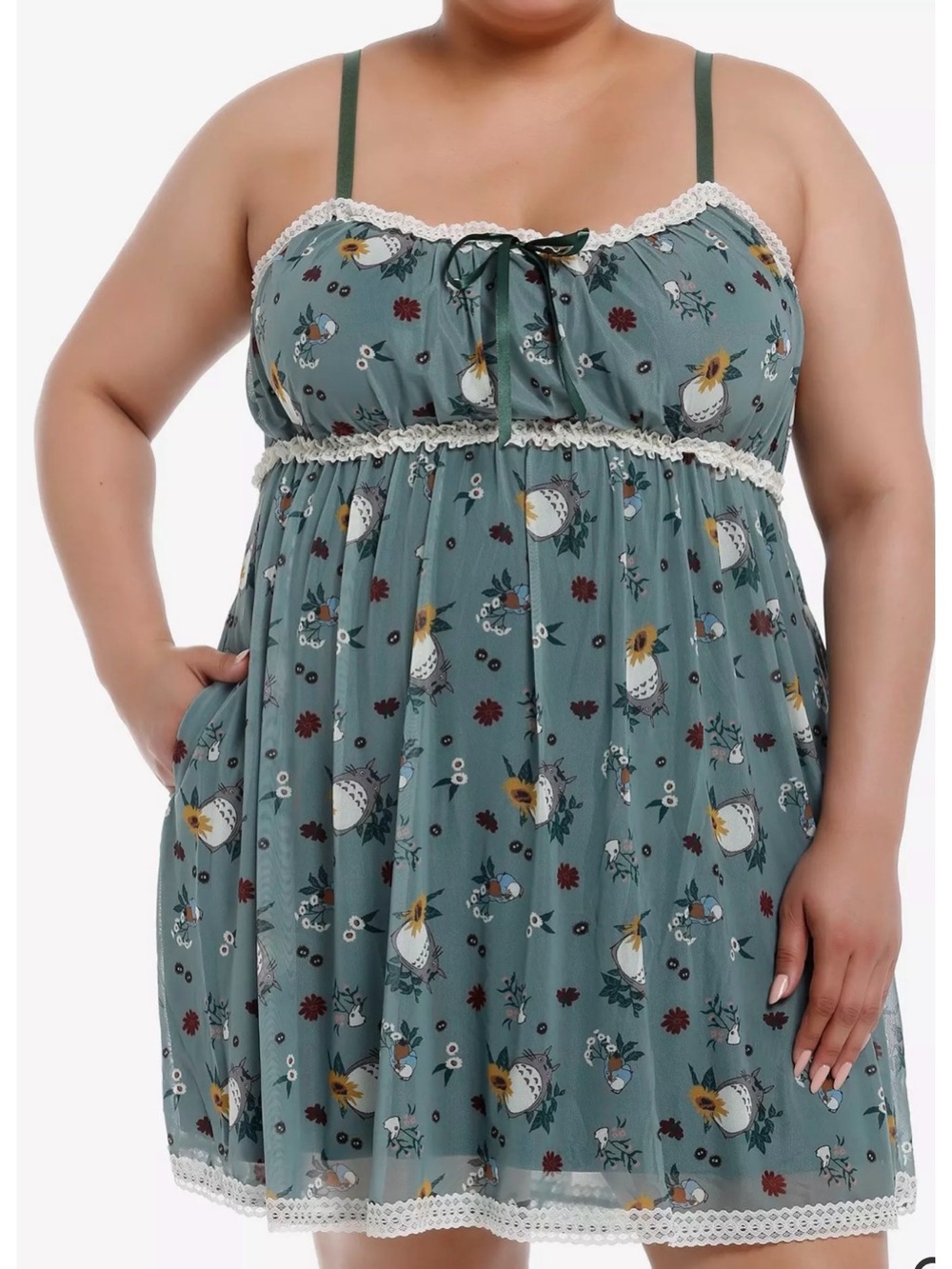 Studio Ghibli My Neighbor Totoro Lace Slip Cami Dress Size 1X Plus
